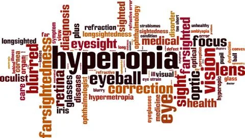 Hyperopia word cloud Illustrazione stock