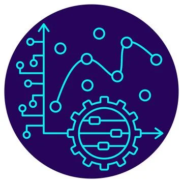 Hyperparameter Tuning icon. Vector thin line illustration on a round backgrou Ilustración de archivo