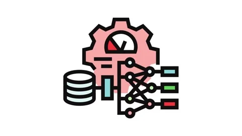 Hyperparameter tuning machine learning color icon animation 스톡 동영상 326108004
