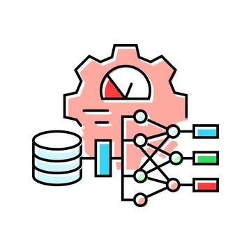 Hyperparameter tuning machine learning color icon vector illustration イラスト素材