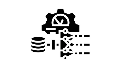 Hyperparameter tuning machine learning glyph icon animation Stock Footage 326145294