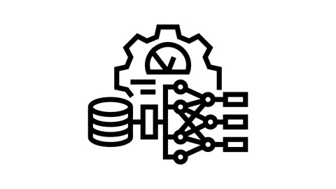 Hyperparameter tuning machine learning line icon animation Stock Footage 326125522