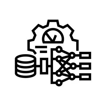 Hyperparameter tuning machine learning line icon vector illustration Stock Illustration