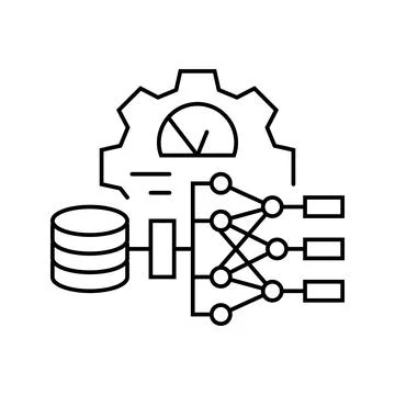 Hyperparameter tuning machine learning line icon vector illustration イラスト素材