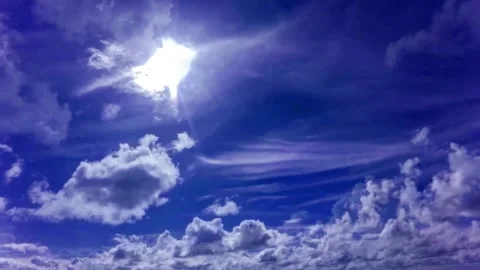 Hyperrealistic Blue Sky with Moving Clouds - Seamless Loop 動画素材 315580219