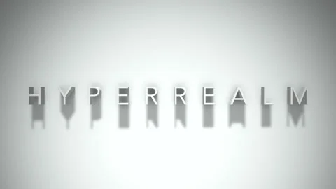 Hyperrealm 3D title animation with shadows on a white background Stock Footage 297570478