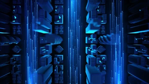 Hyperscale AI Computing Infrastructure with Servers and Cloud Processing 動画素材 342624900