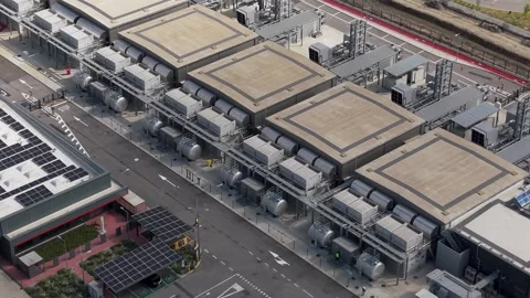 Hyperscale Cloud Computing Facility Drone View Italy Stock Footage 336007674
