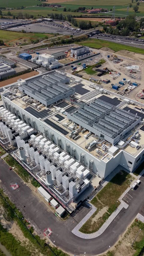 Hyperscale Data Center Campus Aerial View Stock Footage 342743768