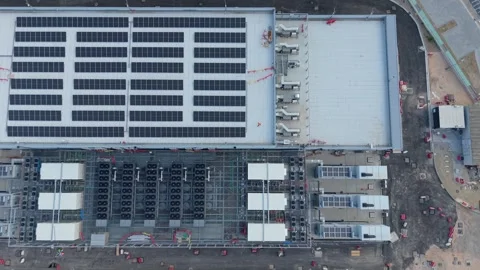 Hyperscale data center drone view Stock Footage 342128643