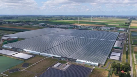 Hyperscale data center powered by solar and wind renewable energy Stock Footage 340350248