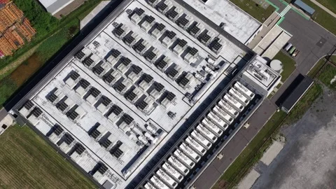 Hyperscale datacenter aerial view of cloud computing infrastructure Stock Footage 335989605