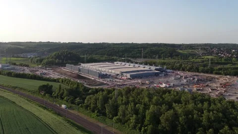 Hyperscale datacenter construction for cloud computing services Stock Footage 343834117