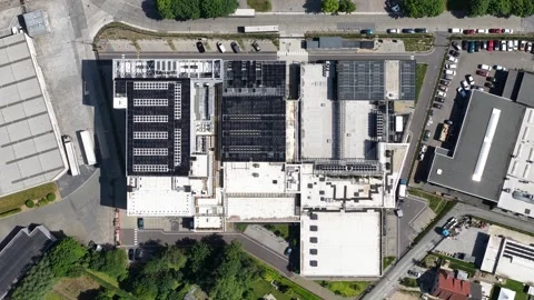 Hyperscale datacenter rooftop aerial view for cloud computing Stock Footage 343101475