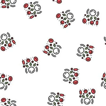 Hypersensitivity blood vector seamless pattern Illustrazione stock