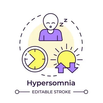 Hypersomnia multi color concept icon Stock Illustration