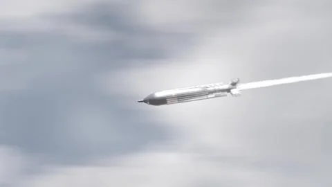 Hypersonic Missile fly in fast speed Stock Footage 243271228