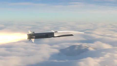 Hypersonic Missile flying in the sky. Stock Footage 220500705