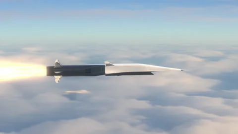 Hypersonic Missile flying in the sky. Stock Footage 221068072