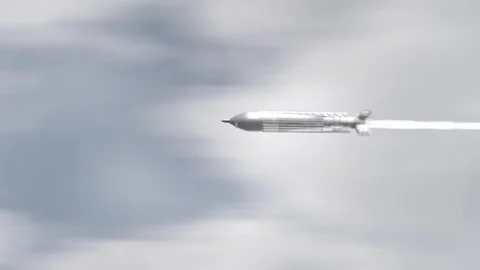 Hypersonic Missile maneuver in the sky Stockbeeldmateriaal 243271173