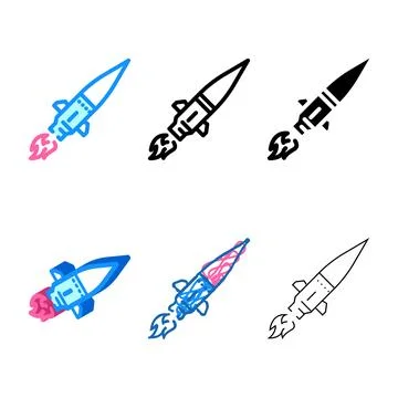Hypersonic missiles future technology concepts color icon vector Stock Illustration