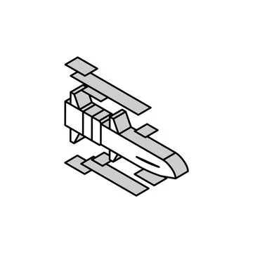 Hypersonic missiles future technology isometric icon vector illustration Stock Illustration