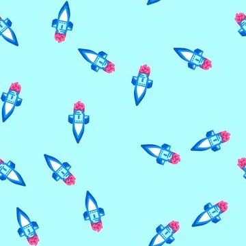 Hypersonic missiles future technology isometric icon seamless pattern 스톡 일러스트