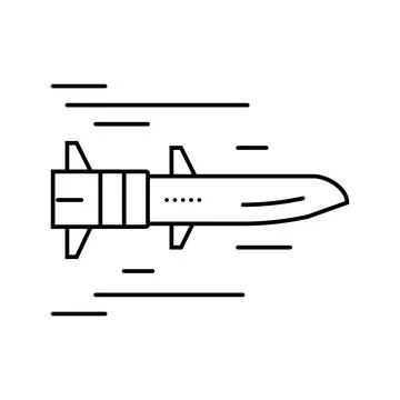 Hypersonic missiles future technology line icon vector illustration Stock Illustration
