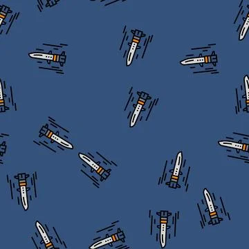 Hypersonic missiles future technology vector seamless pattern 스톡 일러스트