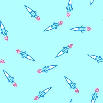 Hypersonic missiles future technology vector seamless pattern Stock Illustration