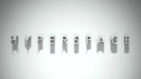 Hyperspace 3D title animation with shadows on a white background Stock Footage 296670044