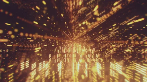 Hyperspace, flight into the infinite dimensions. Infinite reflections. Loop. Stock Footage 164533474