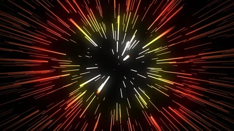 Hyperspace jump abstract light streaks traveling through space at warp speed Stock-Footage 333096854