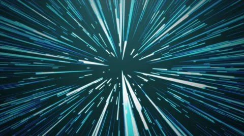Hyperspace jump in blue Stock Footage 68540994