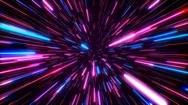 Hyperspace Jump Through The Stars To A Distant Space Seamless Loop. Neon Rays Stock Footage
