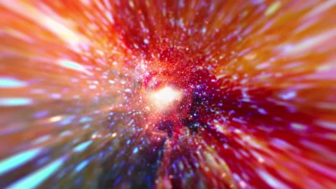 Hyperspace light speed  flight through gold space time Stock Footage 154906706