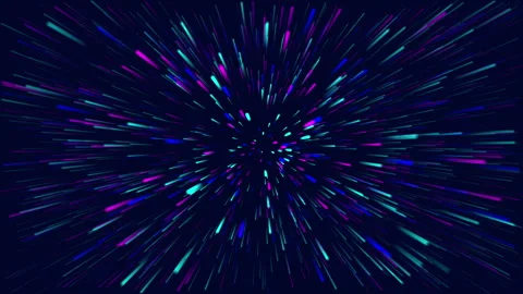 Hyperspace Light Speed Tunnel Star Streaks Animation Vídeo Stock 343557032