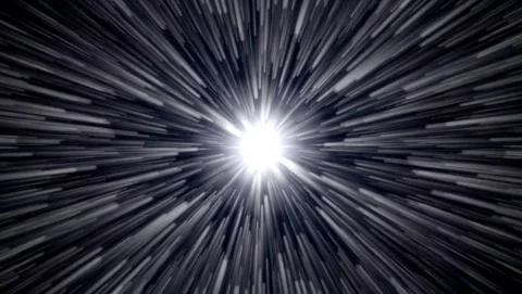 Hyperspace light speed warp tunnel animation 库存影片 344426059