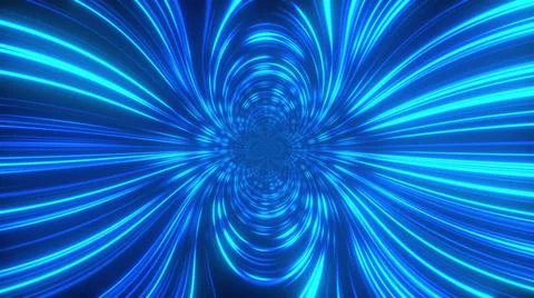 Hyperspace linear tunnel abstract background. Ilustração Stock