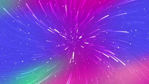 Hyperspace Warp – Cosmic Speed Through Purple &amp; Pink Galaxy Stock Footage 310641991