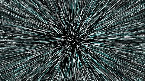 Hyperspace's jump in the black hole in the space. Stock Illustration