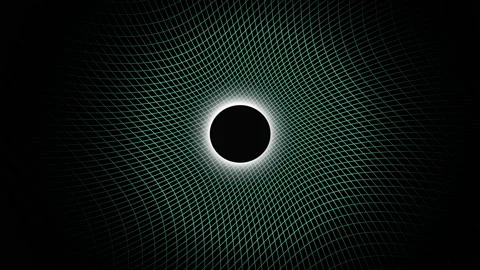 Hyperspace's jump in the black hole through the stars in the space. Stock Footage 148589401