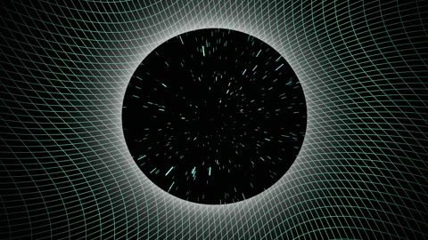 Hyperspace's jump in the black hole through the stars in space. Stock Footage 148589781