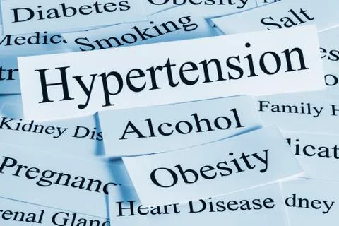Hypertension concept, with its major causes. Stock Illustration