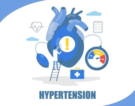 Hypertension concept vector flat style design illustration Stock Illustration