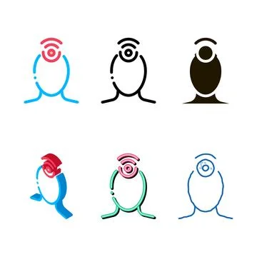 Hypertension human head silhouette vector looks icon Stock Illustration