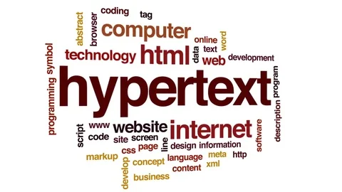 Hypertext animated word cloud, text design animation. Stock Footage 78868345