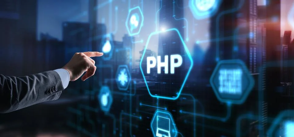 Hypertext Preprocessor PHP Programming. Interpreted programming language Foto stock