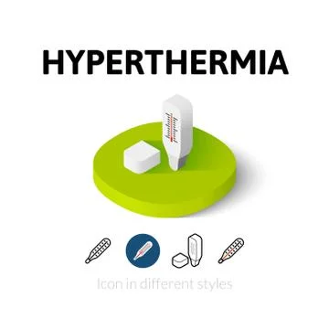 Hyperthermia icon in different style 스톡 일러스트