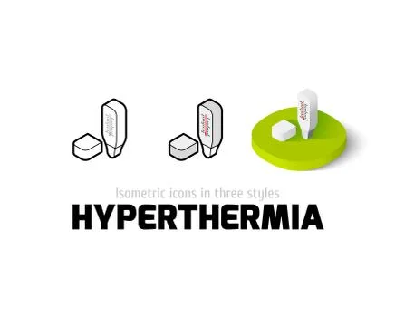 Hyperthermia icon in different style Stock Illustration
